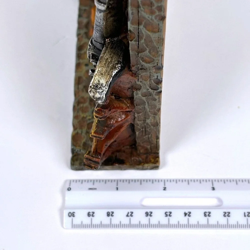 Vtg 90s Western Cowboy Photo Frame 3D Faux Wood Resin Rustic Frontier Americana